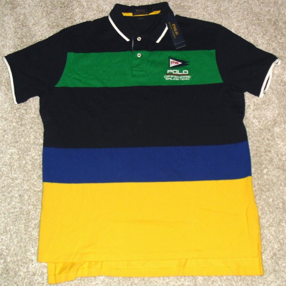 Ralph Lauren Polo $98 Offshore Sailing Team Mens XL Cotton Polo Shirt New Tags